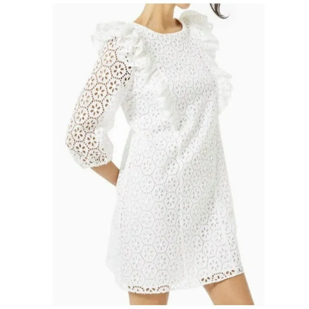 Lilly Pulitzer Dress White Size Large NWT $218 Resort Lace Embroidered Bride - Picture 11 of 11